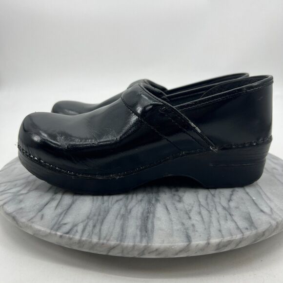 Dansko Nursing Clog Womens 40 Black Leather Wedge Comfort Shoes Professional - Picture 4 of 13
